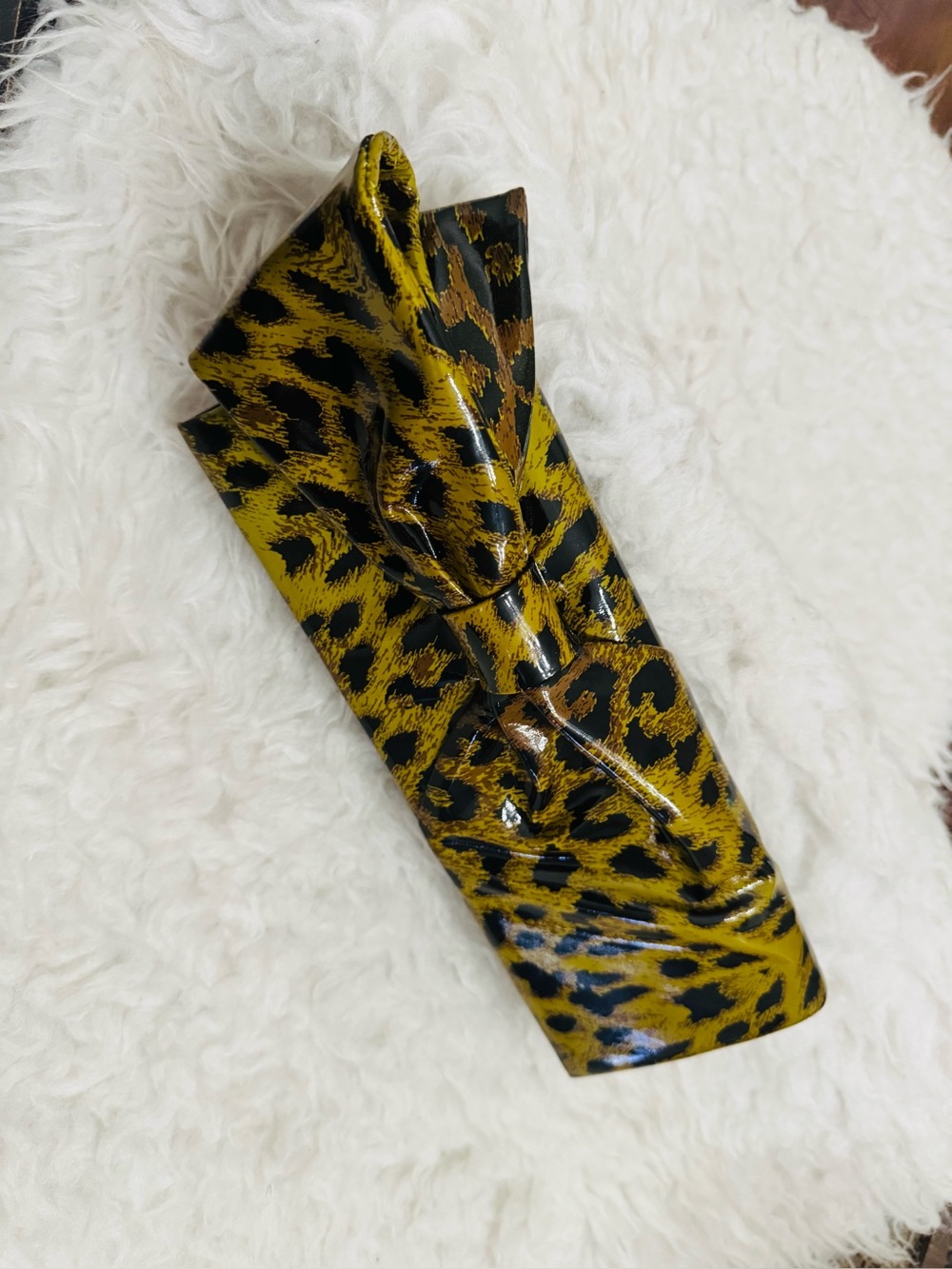 Christian Louboutin Patent Leopard Bow Clutch - Picture 6 of 15
